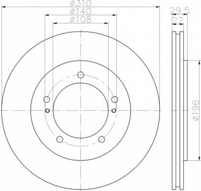 HELLA PAGID 8dd355114901 -  Тормозной диск